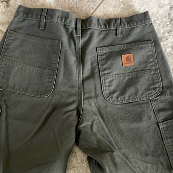 Other - Carhartt B11 Washed Duck Work Loose Fit Pant Olive Green Canvas Workwear 36 x 34